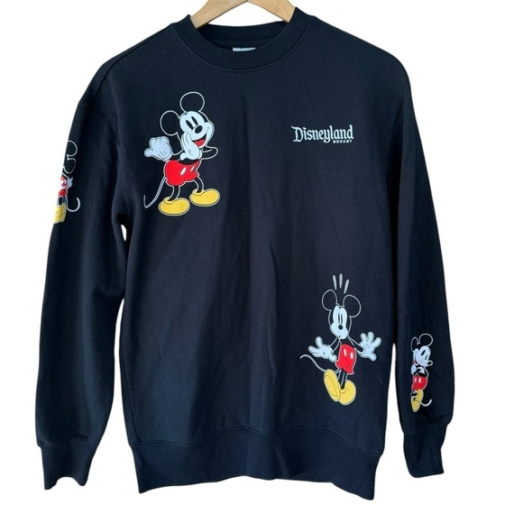 Walt Disney World Unisex Size Small Mickey Mouse Black Long Sleeve Pullover - Picture 1 of 8